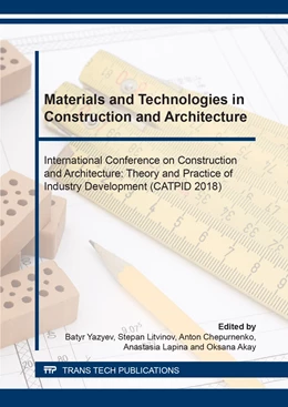 Abbildung von Yazyev / Litvinov | Materials and Technologies in Construction and Architecture | 1. Auflage | 2018 | Volume 931 | beck-shop.de