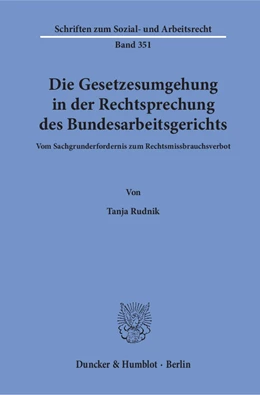 Abbildung von Rudnik | Die Gesetzesumgehung in der Rechtsprechung des Bundesarbeitsgerichts | 1. Auflage | 2018 | 351 | beck-shop.de