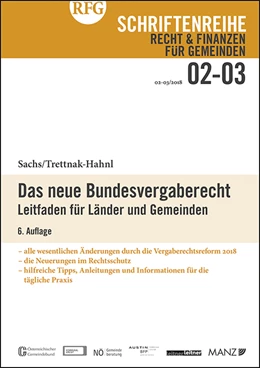 Abbildung von Sachs / Trettnak-Hahnl | Das neue Bundesvergaberecht 6. Auflage | 6. Auflage | 2018 | beck-shop.de