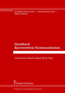 Bild vom Buchcover des Sammelbandes "Handbuch Barrierefreie Kommunikation".