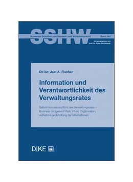 Abbildung von Fischer | Information und Verantwortlichkeit des Verwaltungsrates | 1. Auflage | 2018 | Band 345 | beck-shop.de