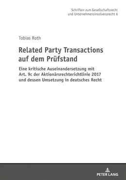 Abbildung von Roth | Related Party Transactions auf dem Prüfstand | 1. Auflage | 2018 | beck-shop.de