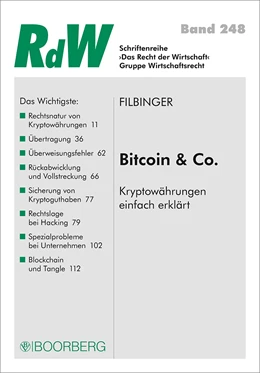 Abbildung von Filbinger | Bitcoin & Co | 1. Auflage | 2019 | beck-shop.de