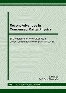 Abbildung von Wei | Recent Advances in Condensed Matter Physics | 1. Auflage | 2018 | beck-shop.de