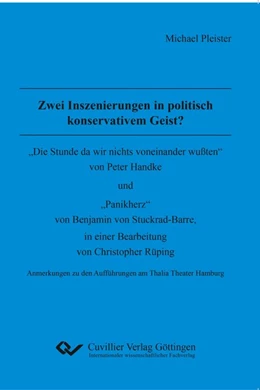 Abbildung von Pleister | Zwei Inszenierungen in politisch konservativem Geist? | 1. Auflage | 2018 | beck-shop.de