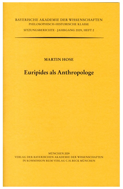Cover: Martin Hose, Euripides als Anthropologe