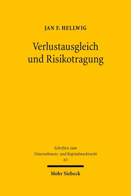 Abbildung von Hellwig | Verlustausgleich und Risikotragung | 1. Auflage | 2019 | 63 | beck-shop.de