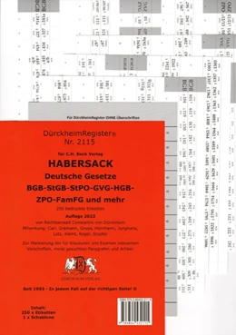 Abbildung von Dürckheim | Habersack (2023) Gesetze und §§ - Dürckheim-Register (Nr. 2115) | 21. Auflage | 2023 | beck-shop.de