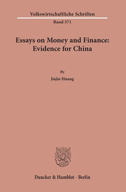 Abbildung von Huang | Essays on Money and Finance: Evidence for China. | 1. Auflage | 2019 | beck-shop.de
