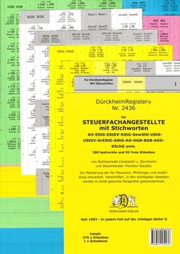 Abbildung von Glaubitz / Dürckheim | Steuerfachangestellte mit Stichworten- Dürckheim-Register (Nr. 2436) | 4. Auflage | 2019 | beck-shop.de