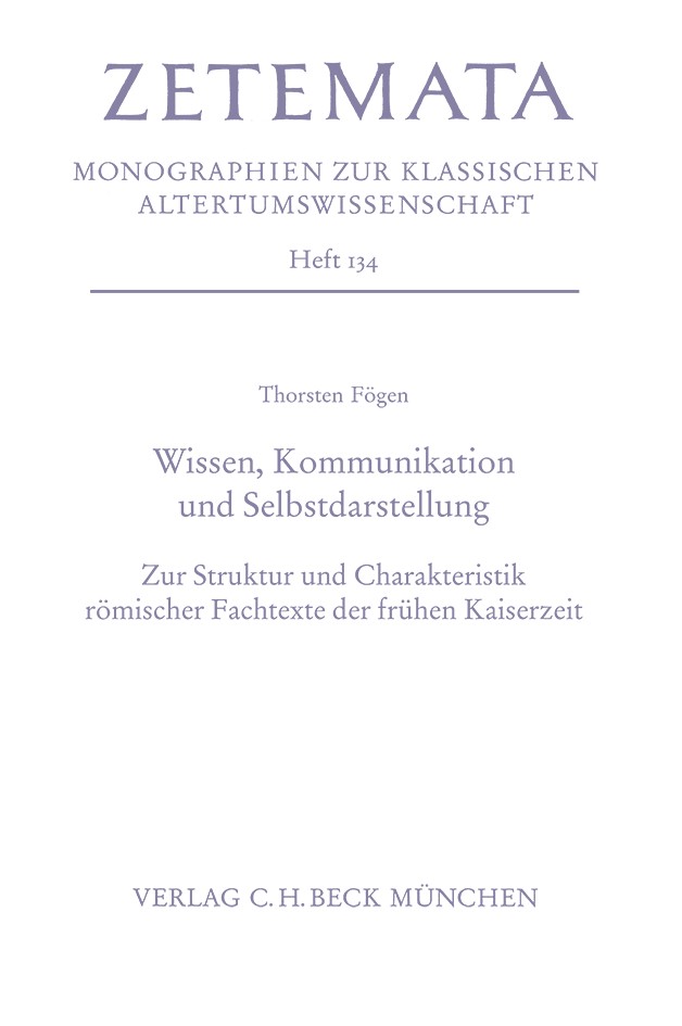 Cover: Fögen, Thorsten, Wissen, Kommunikation und Selbstdarstellung