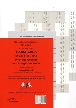 Abbildung von Dürckheim | HABERSACK Deutsche Gesetze 100er-Einteilung Dürckheim-Register (Nr. 2320) | 5. Auflage | 2022 | beck-shop.de