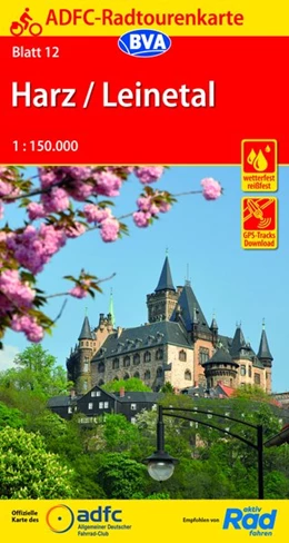 Abbildung von ADFC-Radtourenkarte 12 Harz /Leinetal 1:150.000, reiß- und wetterfest, GPS-Tracks Download | 9. Auflage | 2019 | beck-shop.de