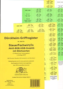 Abbildung von Glaubitz / Dürckheim | SteuerFachwirt/in - Wirtschaftsgesetze (AktG-BGB-HGB-GmbHG) mit Stichworten - Dürckheim-Register (Nr. 2443) | 3. Auflage | 2021 | beck-shop.de