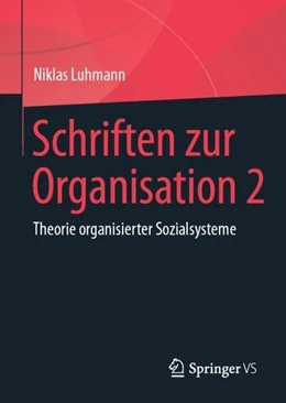 Abbildung von Luhmann / Lukas | Schriften zur Organisation 2 | 1. Auflage | 2019 | beck-shop.de