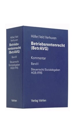 Abbildung von Höfer / Veit | Betriebsrentenrecht (BetrAVG) Bd. II: Steuerrecht/Sozialabgaben, HGB/IFRS Ordner • 1 Ersatzordner (leer) | 1. Auflage | | beck-shop.de