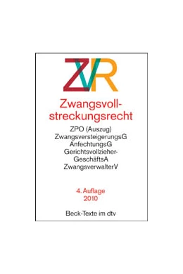 Abbildung von Zwangsvollstreckungsrecht: ZVR | 4. Auflage | 2010 | 5587 | beck-shop.de