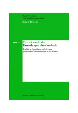 Abbildung von von Hahn | Ermittlungen ohne Verdacht | 1. Auflage | 2019 | Band 33 | beck-shop.de