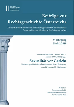Abbildung von Ammerer / Fritz | Beiträge zur Rechtsgeschichte Österreichs 8. Jahrgang Heft 1/2019 | 1. Auflage | 2019 | 9/1 | beck-shop.de