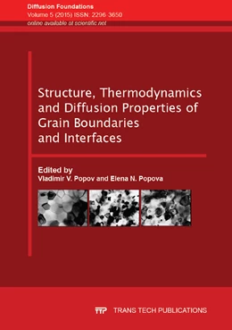 Abbildung von Popov / Popova | Structure, Thermodynamics and Diffusion Properties of Grain Boundaries and Interfaces | 1. Auflage | 2015 | Volume 5 | beck-shop.de