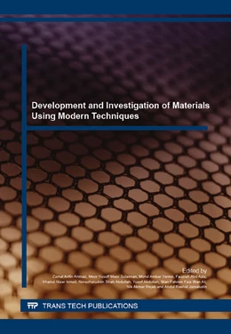 Abbildung von Ahmad / Sulaiman | Development and Investigation of Materials Using Modern Techniques | 1. Auflage | 2016 | Volume 840 | beck-shop.de