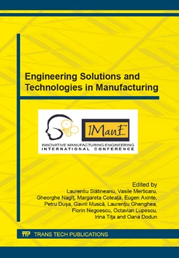 Abbildung von Slatineanu / Merticaru | Engineering Solutions and Technologies in Manufacturing | 1. Auflage | 2014 | Volume 657 | beck-shop.de