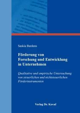 Abbildung von Bardens | Förderung von Forschung und Entwicklung in Unternehmen | 1. Auflage | 2019 | 128 | beck-shop.de