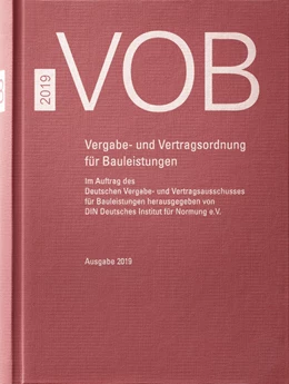 Abbildung von DIN e.V. / DVA | VOB 2019 • Gesamtausgabe | 1. Auflage | 2019 | beck-shop.de