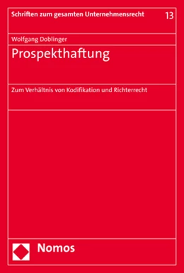 Abbildung von Doblinger | Prospekthaftung | 1. Auflage | 2019 | 13 | beck-shop.de