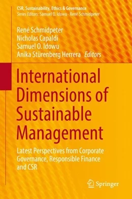 Abbildung von Schmidpeter / Capaldi | International Dimensions of Sustainable Management | 1. Auflage | 2019 | beck-shop.de