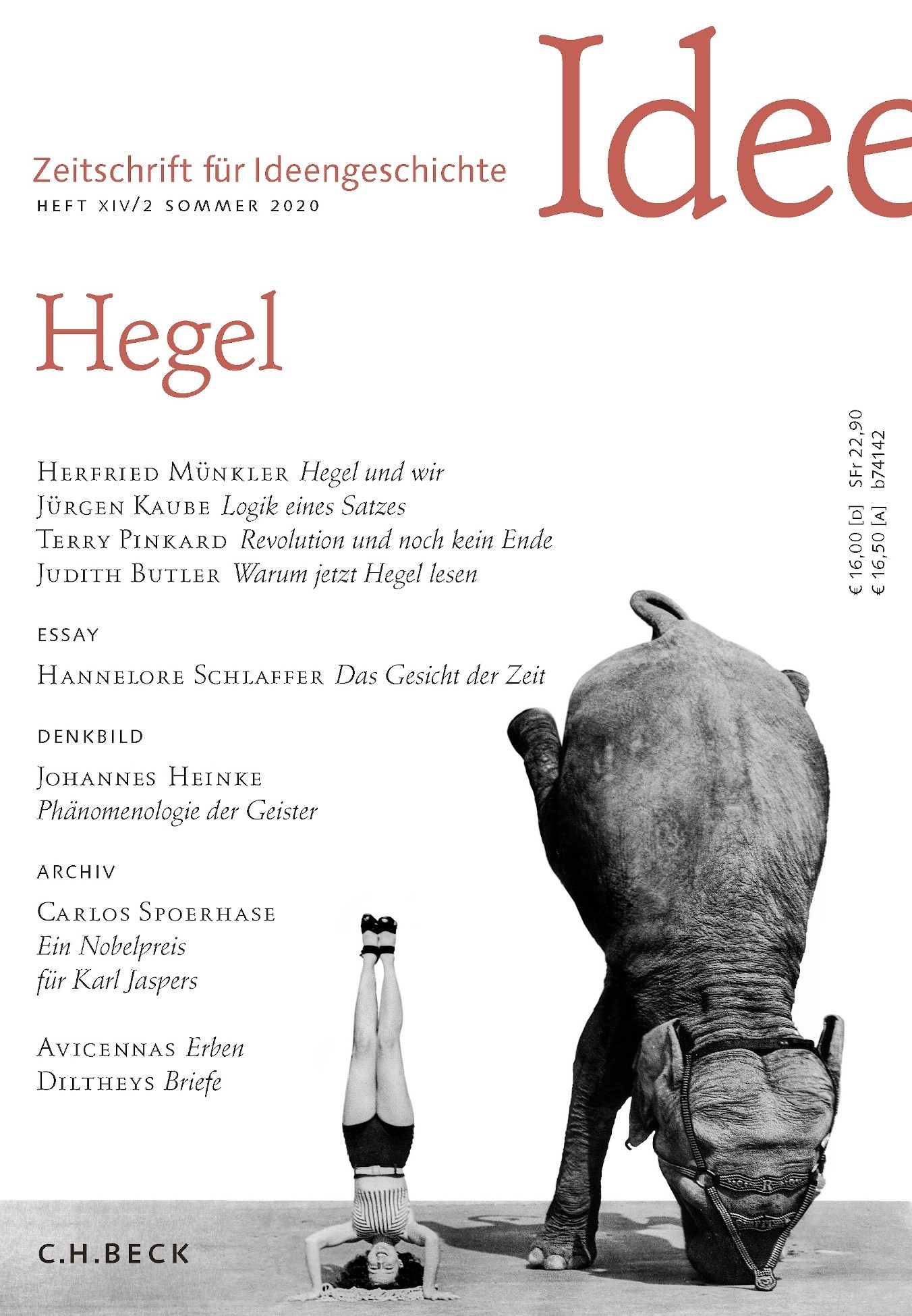 Cover:, Zeitschrift für Ideengeschichte Heft XIV/2 Sommer 2020