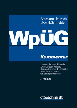Abbildung von Assmann / Pötzsch | Wertpapiererwerbs- und Übernahmegesetz | 3. Auflage | 2019 | beck-shop.de