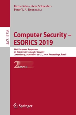 Abbildung von Sako / Schneider | Computer Security - ESORICS 2019 | 1. Auflage | 2019 | beck-shop.de