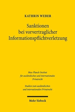 Abbildung von Weber | Sanktionen bei vorvertraglicher Informationspflichtverletzung | 1. Auflage | 2020 | beck-shop.de