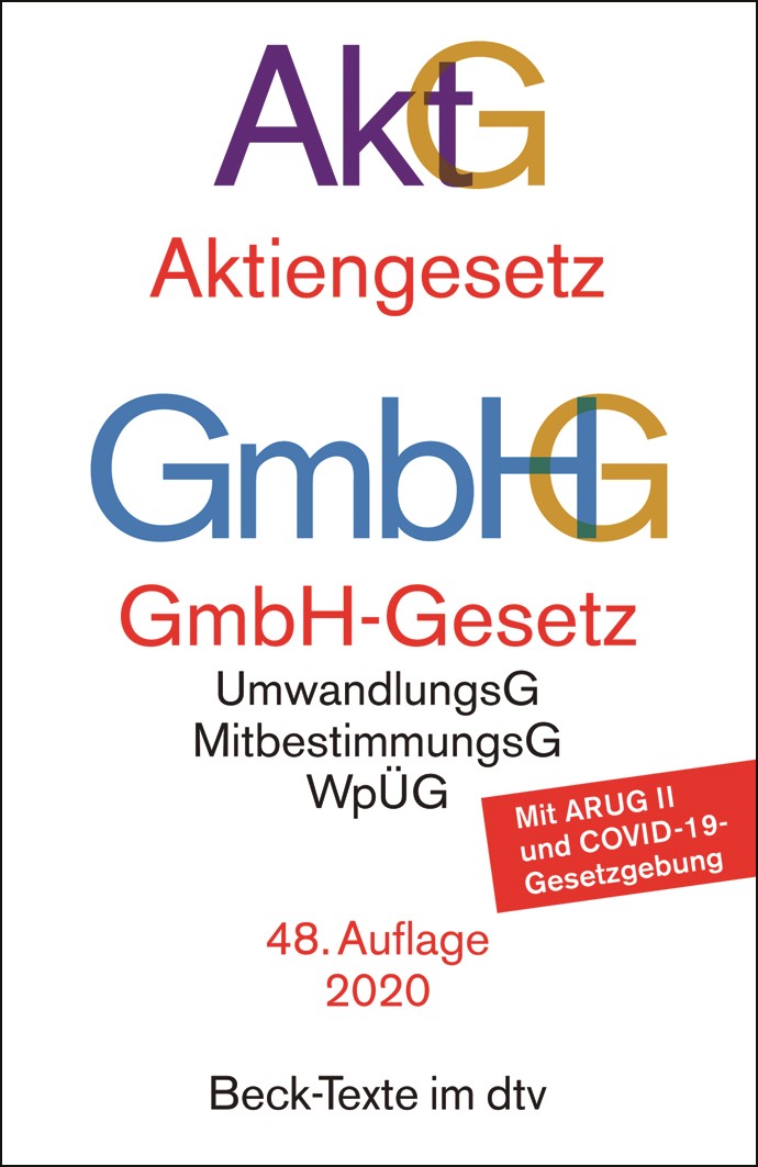 Aktiengesetz Gmbh Gesetz Aktg Gmbhg 48 Auflage 2020 5010 Beck Shop De