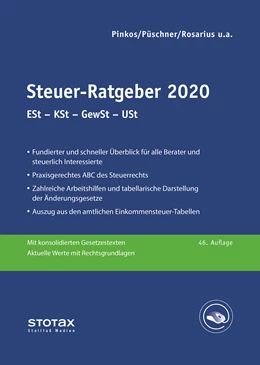 Abbildung von Henseler / Pinkos | Steuer-Ratgeber 2020 | 47. Auflage | 2020 | beck-shop.de