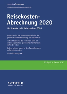 Abbildung von Reisekosten-Abrechnung 2020 mit Kalendarium | 1. Auflage | 2020 | beck-shop.de