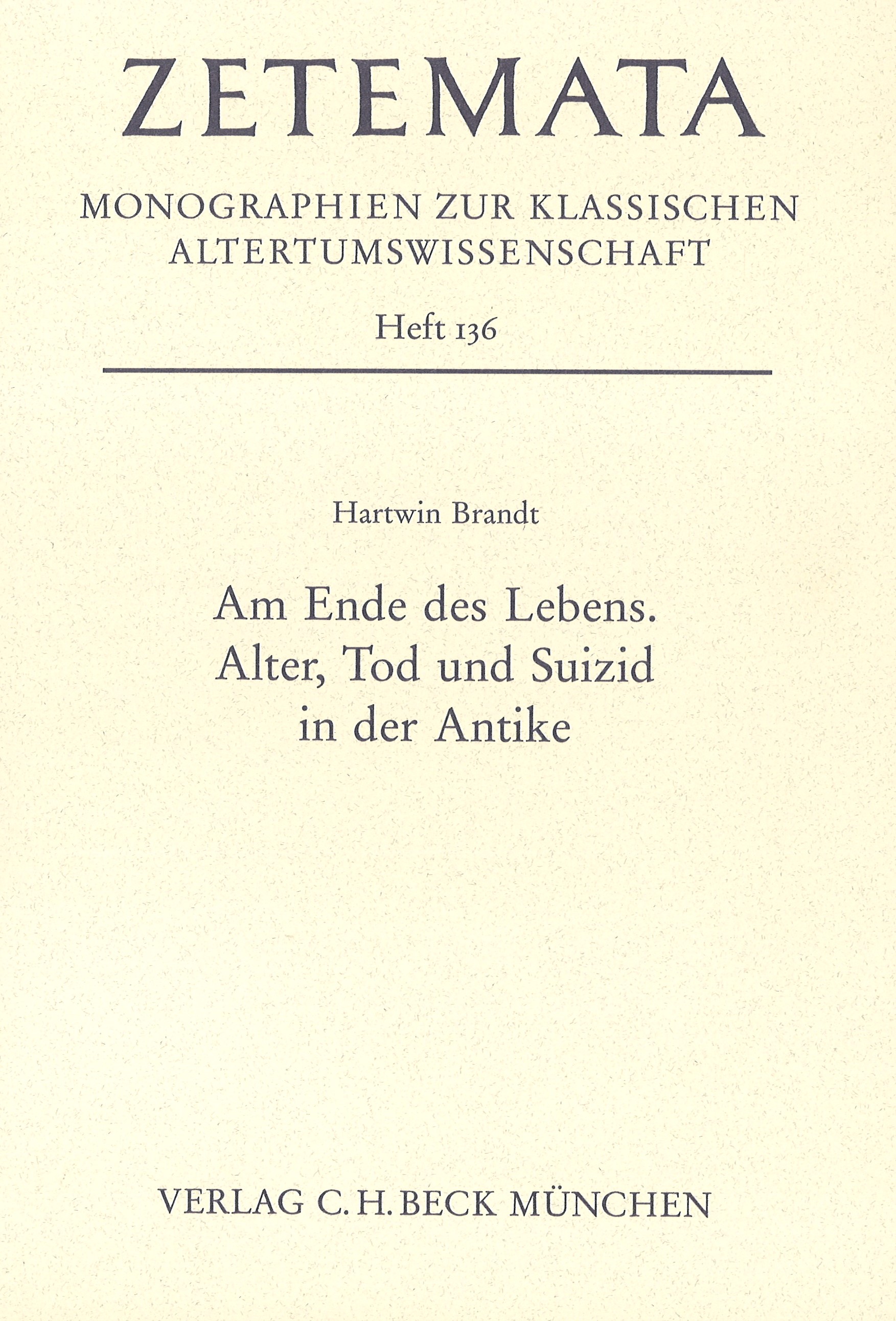 Cover: Brandt, Hartwin, Am Ende des Lebens
