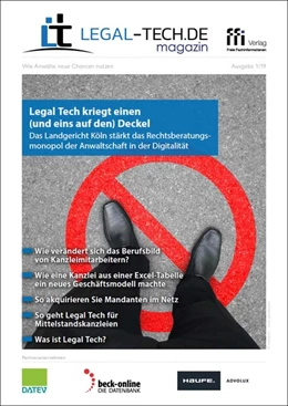 Abbildung von LEGAL-TECH.DE magazin • Ausgabe 1/2019 | 1. Auflage | 2019 | beck-shop.de