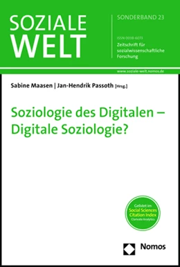 Abbildung von Maasen / Passoth | Soziologie des Digitalen - Digitale Soziologie? | 1. Auflage | 2020 | beck-shop.de