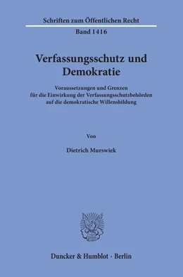 Abbildung von Murswiek | Verfassungsschutz und Demokratie | 1. Auflage | 2019 | beck-shop.de