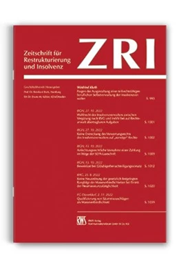 Abbildung von Zeitschrift für Restrukturierung und Insolvenz - ZRI | 1. Auflage | 2024 | beck-shop.de