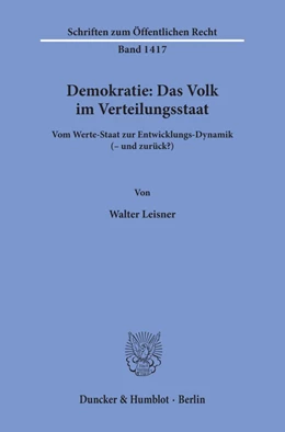 Abbildung von Leisner | Demokratie: Das Volk im Verteilungsstaat | 1. Auflage | 2020 | 1417 | beck-shop.de