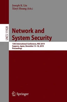 Abbildung von Liu / Huang | Network and System Security | 1. Auflage | 2019 | beck-shop.de