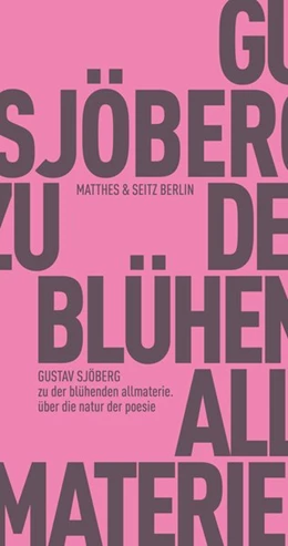 Abbildung von Sjöberg | zu der blühenden allmaterie | 1. Auflage | 2020 | beck-shop.de