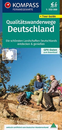 Abbildung von KOMPASS-Karten GmbH | KOMPASS Fernwegekarte Qualitätswanderwege Deutschland 1:550.000 | 1. Auflage | 2020 | beck-shop.de