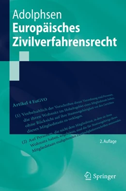 Abbildung von Adolphsen | Europäisches Zivilverfahrensrecht | 2. Auflage | 2015 | beck-shop.de