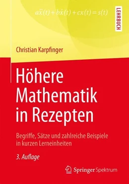 Abbildung von Karpfinger | Höhere Mathematik in Rezepten | 3. Auflage | 2017 | beck-shop.de