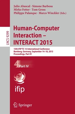 Abbildung von Abascal / Barbosa | Human-Computer Interaction - INTERACT 2015 | 1. Auflage | 2015 | beck-shop.de