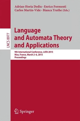 Abbildung von Dediu / Formenti | Language and Automata Theory and Applications | 1. Auflage | 2015 | beck-shop.de
